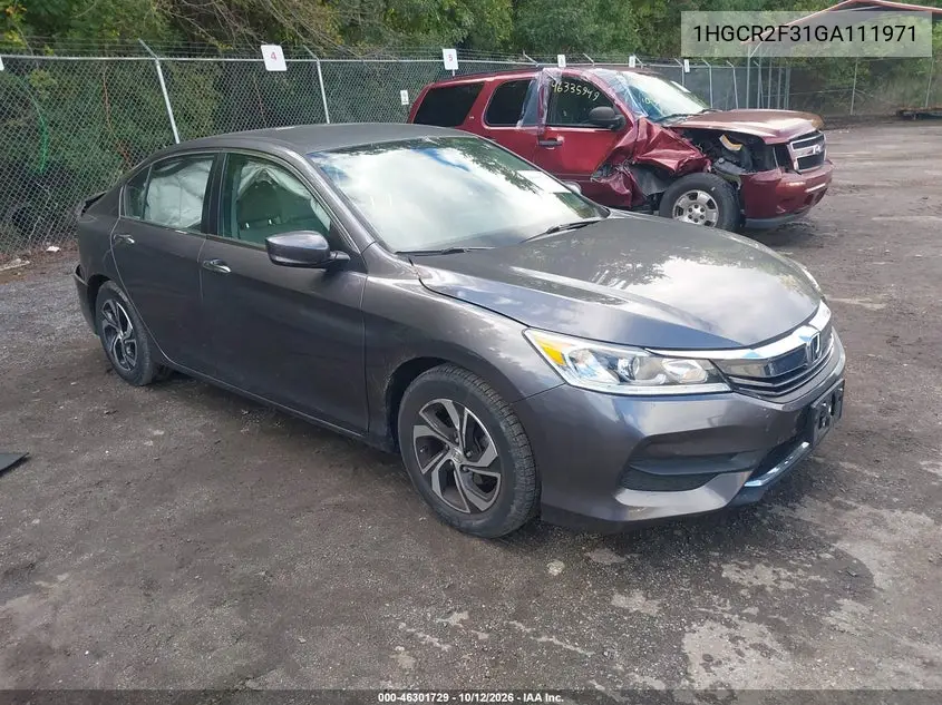 HONDA ACCORD 2016, VIN 1HGCR2F31GA111971