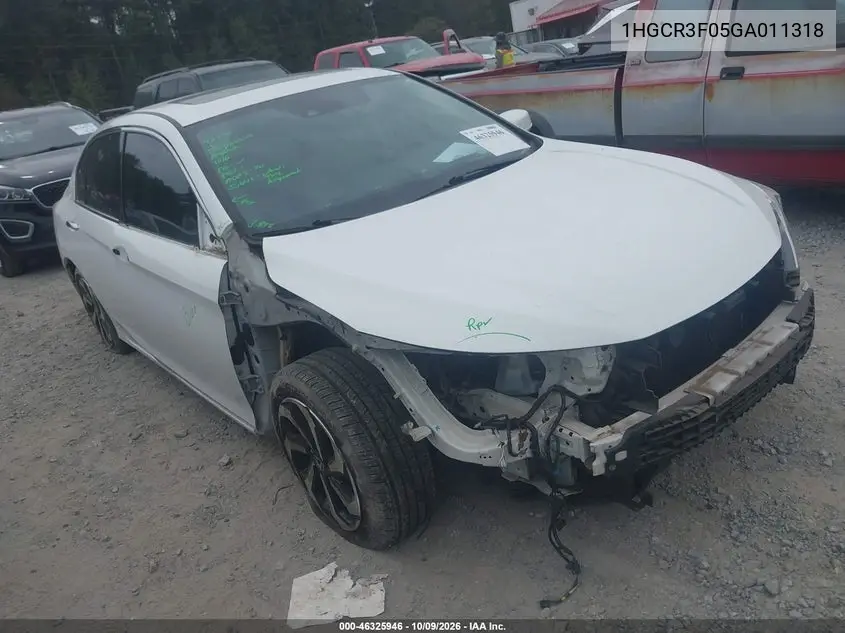 HONDA ACCORD 2016, VIN 1HGCR3F05GA011318