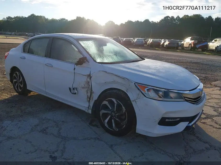 HONDA ACCORD 2016, VIN 1HGCR2F77GA111217