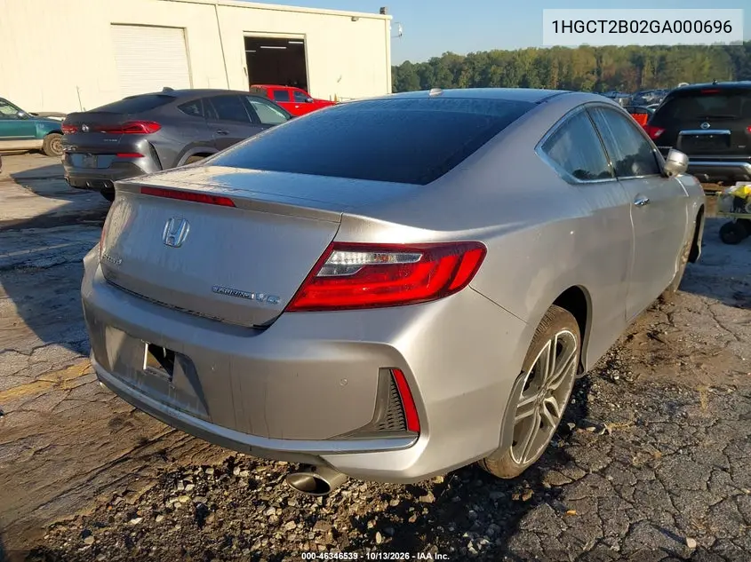 2016 HONDA ACCORD VIN 1HGCT2B02GA000696 — фото 4