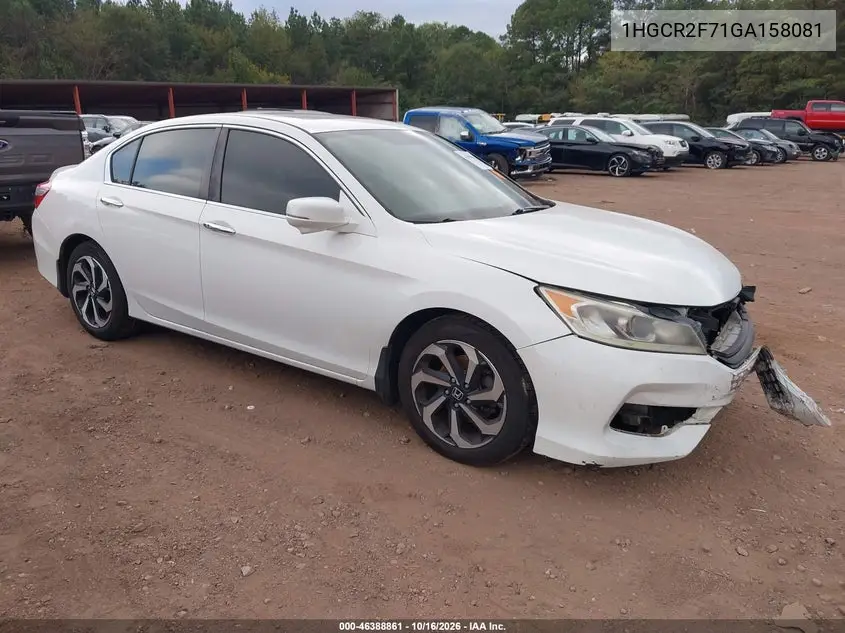 HONDA ACCORD 2016, VIN 1HGCR2F71GA158081