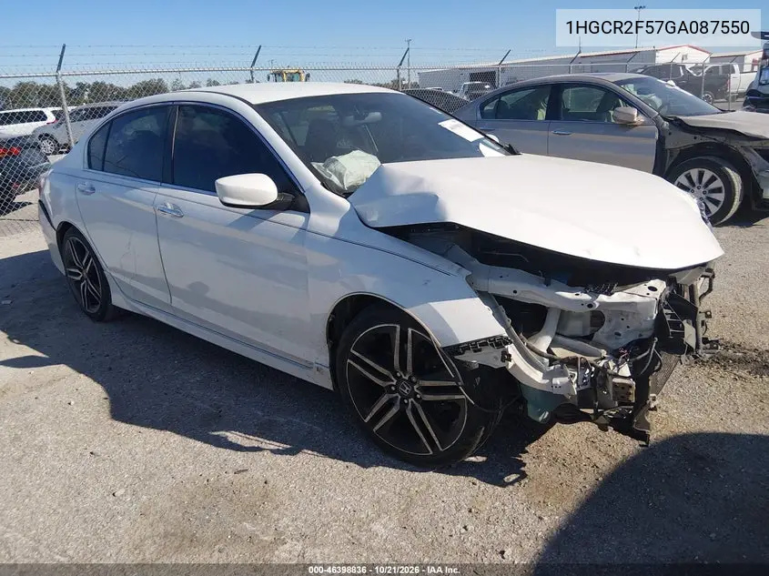 HONDA ACCORD 2016, VIN 1HGCR2F57GA087550