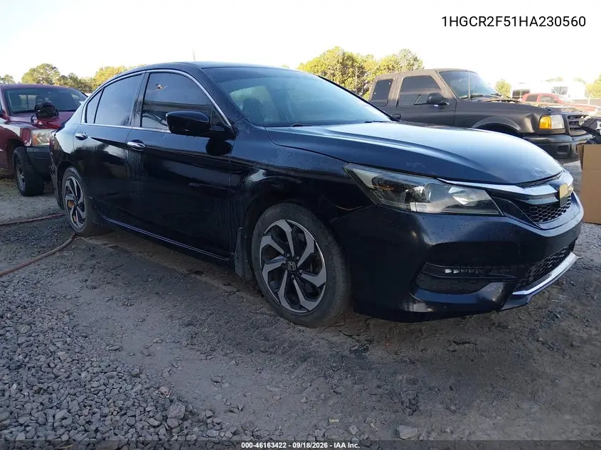 HONDA ACCORD 2017, VIN 1HGCR2F51HA230560