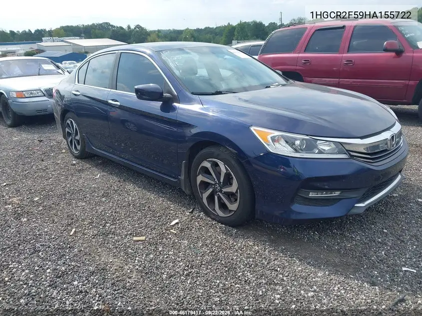 HONDA ACCORD 2017, VIN 1HGCR2F59HA155722