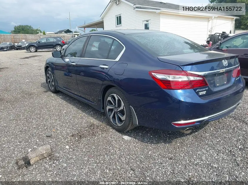 2017 HONDA ACCORD VIN 1HGCR2F59HA155722 — фото 3