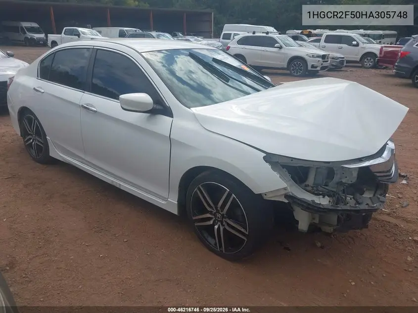 HONDA ACCORD 2017, VIN 1HGCR2F50HA305748