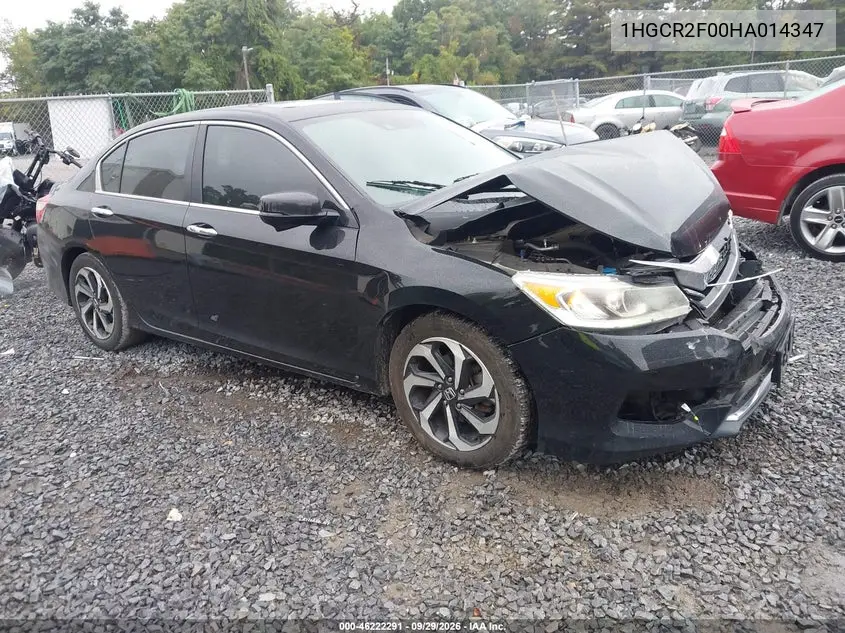 HONDA ACCORD 2017, VIN 1HGCR2F00HA014347