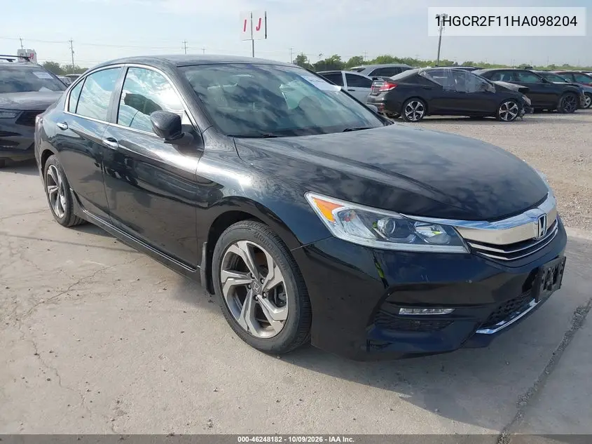 HONDA ACCORD 2017, VIN 1HGCR2F11HA098204