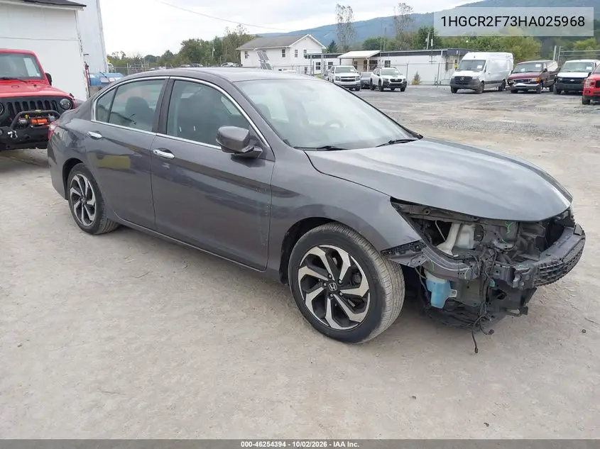 HONDA ACCORD 2017, VIN 1HGCR2F73HA025968