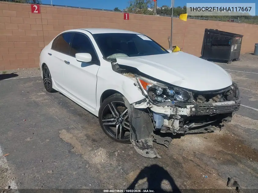 HONDA ACCORD 2017, VIN 1HGCR2F16HA117667
