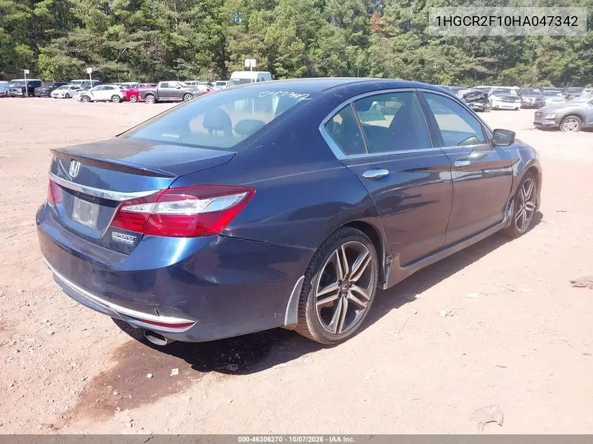 2017 HONDA ACCORD VIN 1HGCR2F10HA047342 — фото 4