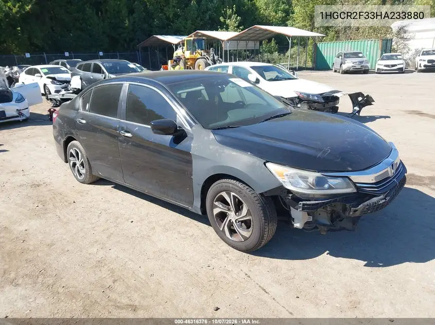 HONDA ACCORD 2017, VIN 1HGCR2F33HA233880