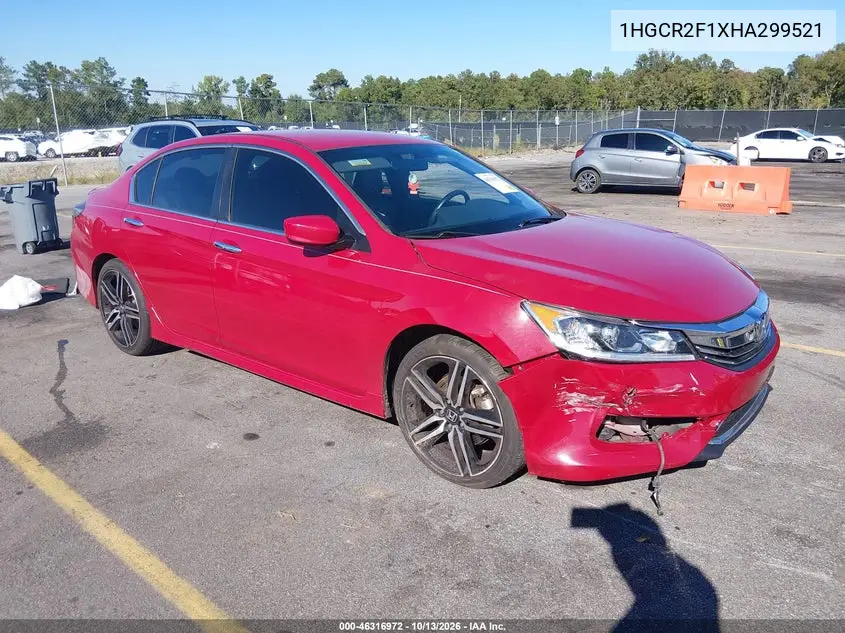 HONDA ACCORD 2017, VIN 1HGCR2F1XHA299521