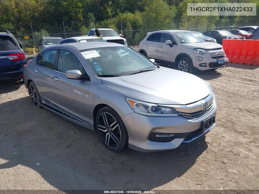 HONDA ACCORD 2017, VIN 1HGCR2F1XHA022433