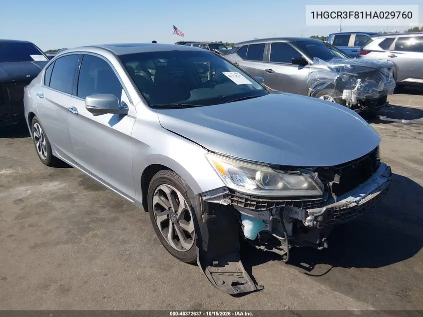 HONDA ACCORD 2017, VIN 1HGCR3F81HA029760