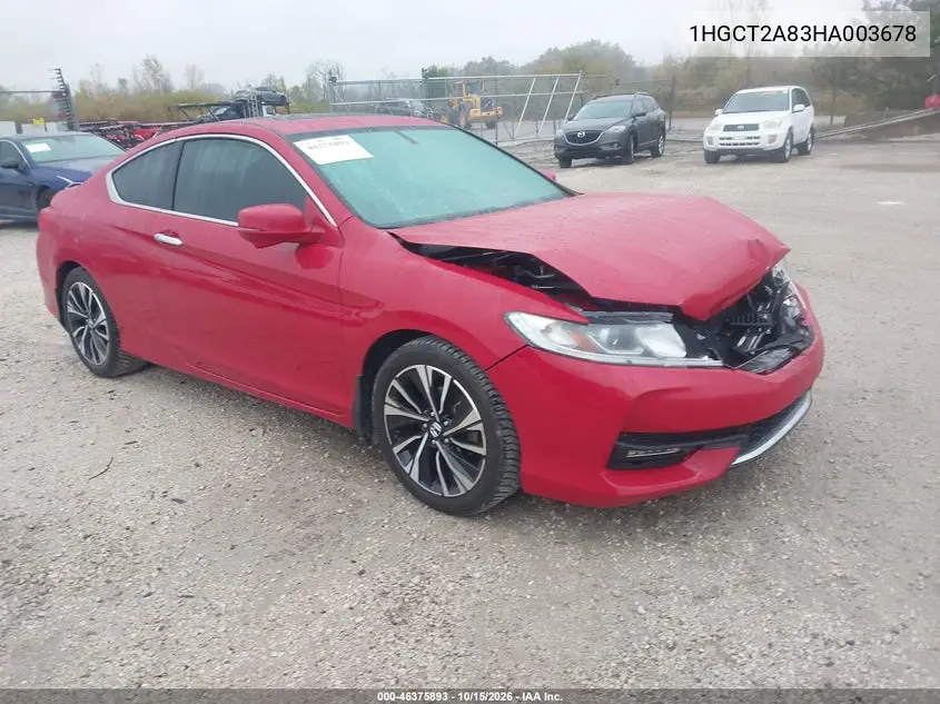 HONDA ACCORD 2017, VIN 1HGCT2A83HA003678