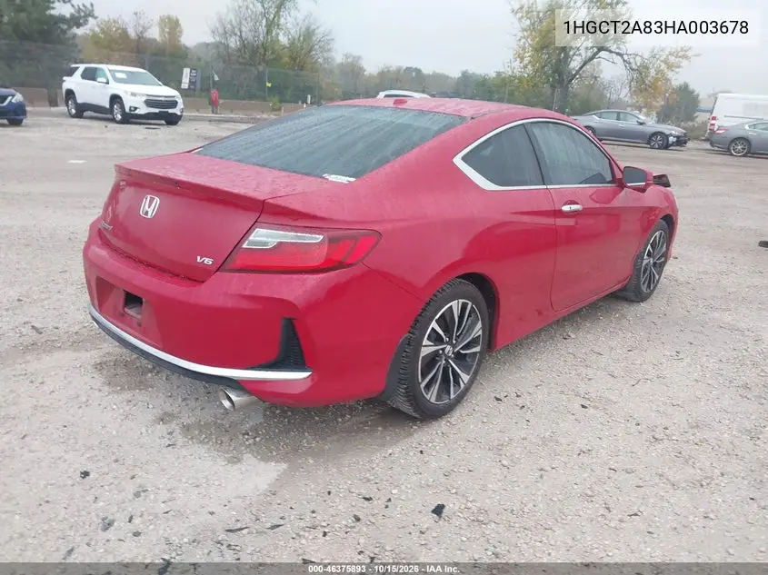 2017 HONDA ACCORD VIN 1HGCT2A83HA003678 — фото 4