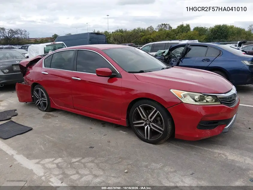 HONDA ACCORD 2017, VIN 1HGCR2F57HA041010