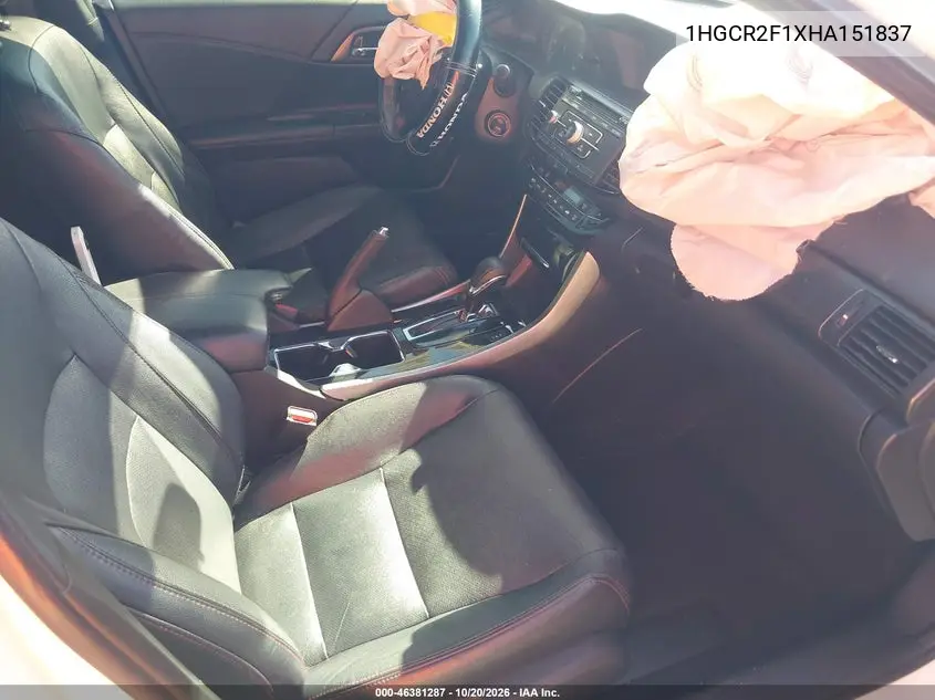 2017 HONDA ACCORD VIN 1HGCR2F1XHA151837 — фото 5
