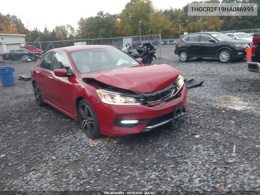 HONDA ACCORD 2017, VIN 1HGCR2F19HA086995