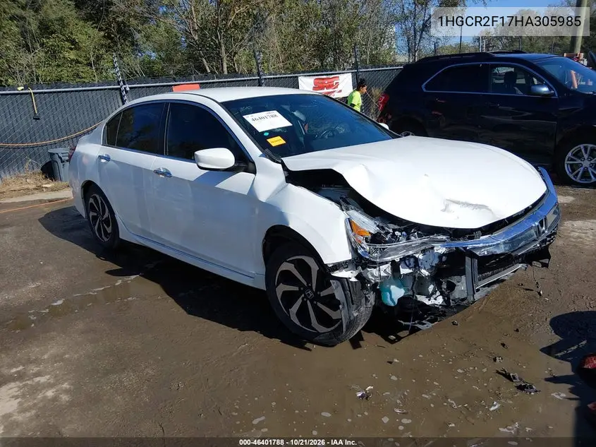 HONDA ACCORD 2017, VIN 1HGCR2F17HA305985