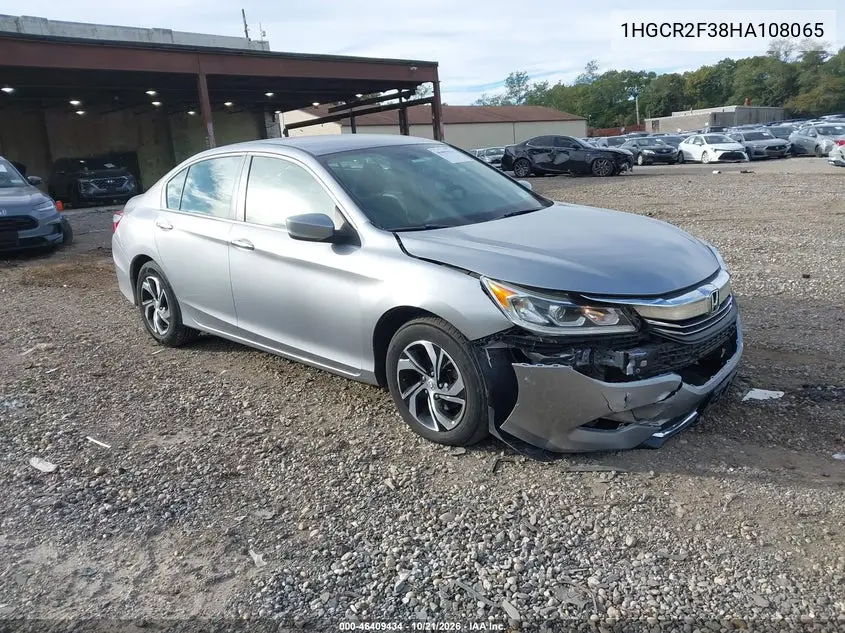 HONDA ACCORD 2017, VIN 1HGCR2F38HA108065