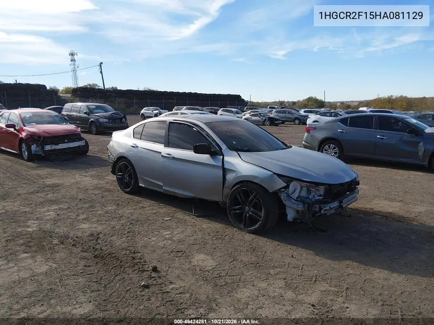 HONDA ACCORD 2017, VIN 1HGCR2F15HA081129