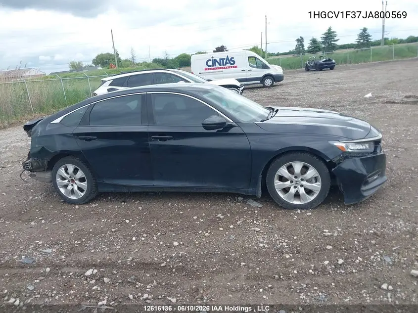 2018 HONDA ACCORD VIN 1HGCV1F37JA800569 — фото 13