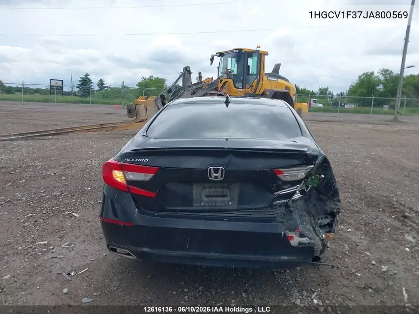 2018 HONDA ACCORD VIN 1HGCV1F37JA800569 — фото 16