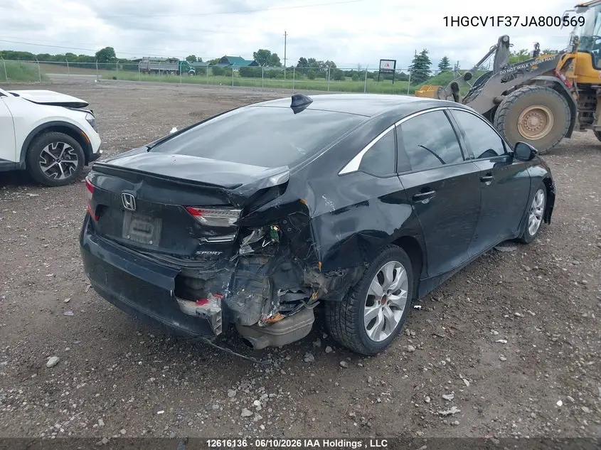 2018 HONDA ACCORD VIN 1HGCV1F37JA800569 — фото 4