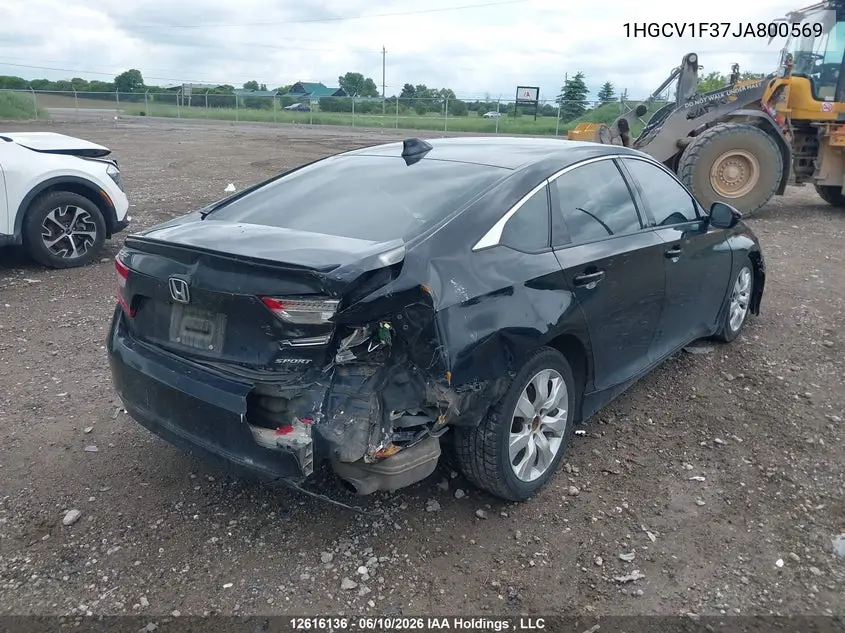 2018 HONDA ACCORD VIN 1HGCV1F37JA800569 — фото 6