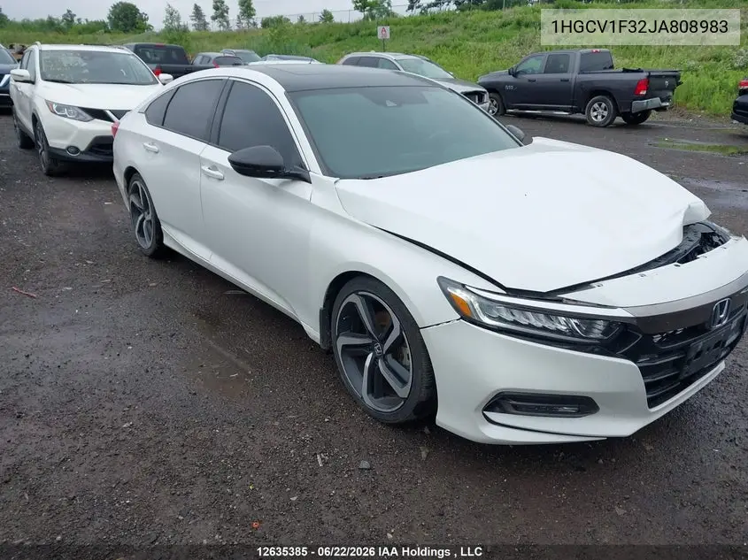 HONDA ACCORD 2018, VIN 1HGCV1F32JA808983