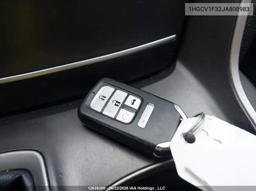 2018 HONDA ACCORD VIN 1HGCV1F32JA808983 — фото 11