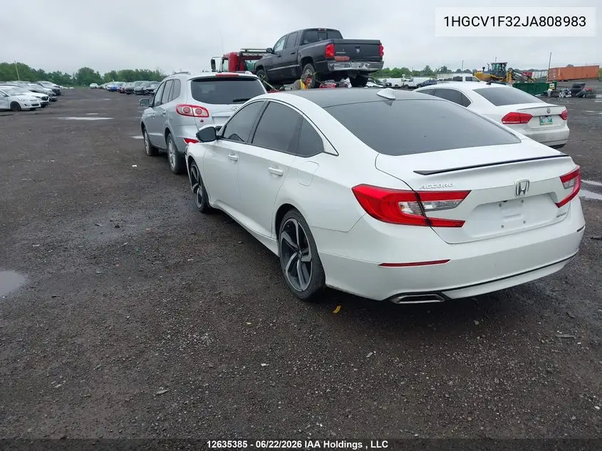 2018 HONDA ACCORD VIN 1HGCV1F32JA808983 — фото 3