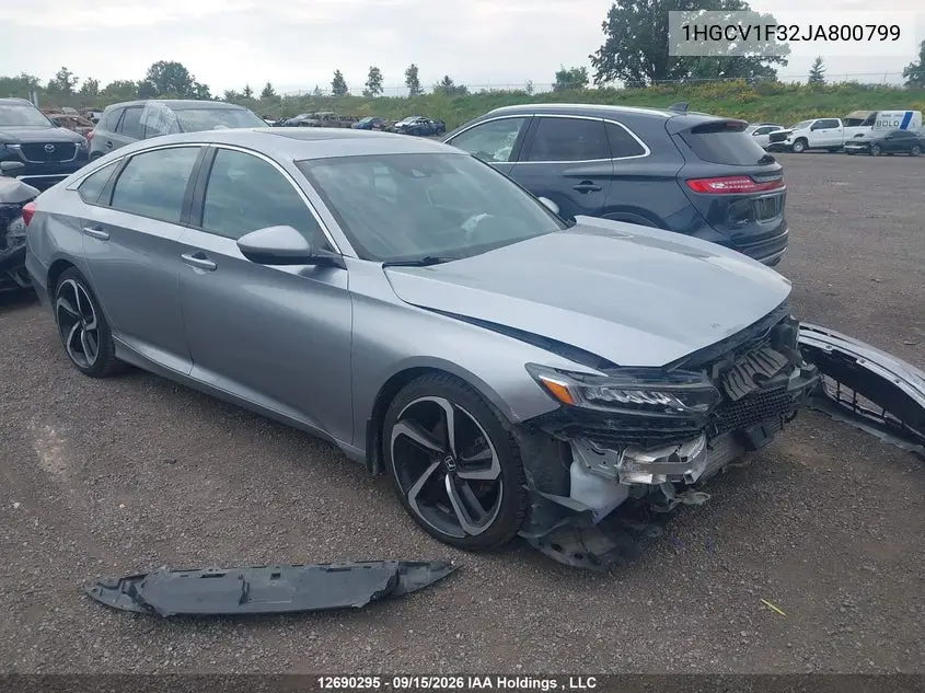 HONDA ACCORD 2018, VIN 1HGCV1F32JA800799