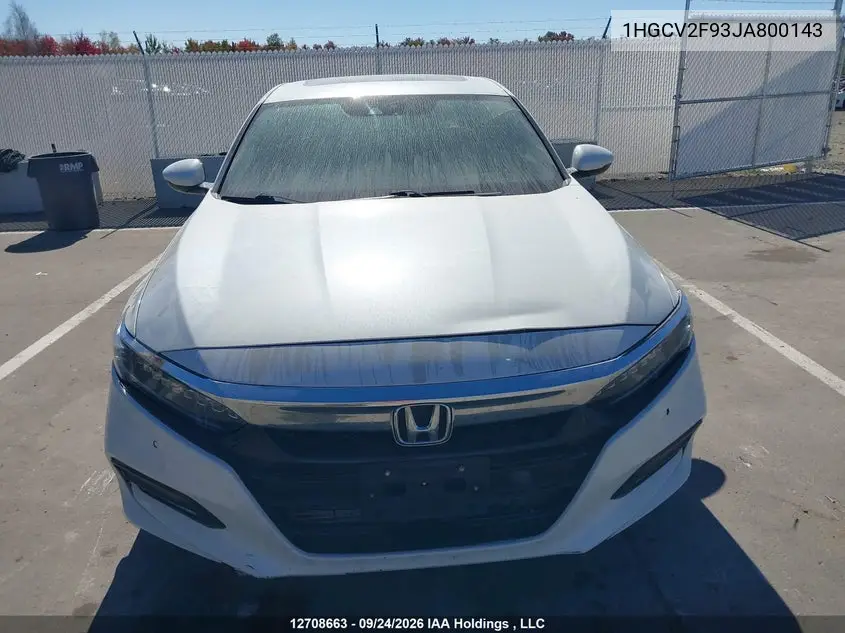 2018 HONDA ACCORD VIN 1HGCV2F93JA800143 — фото 11