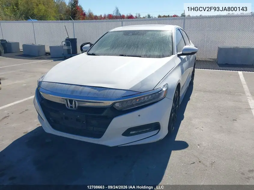 2018 HONDA ACCORD VIN 1HGCV2F93JA800143 — фото 2
