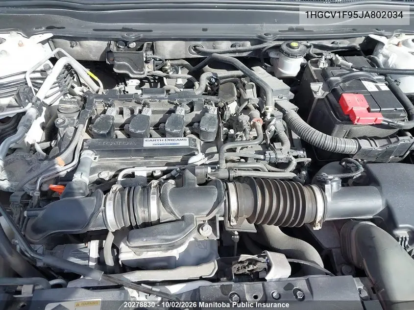 2018 HONDA ACCORD VIN 1HGCV1F95JA802034 — фото 10