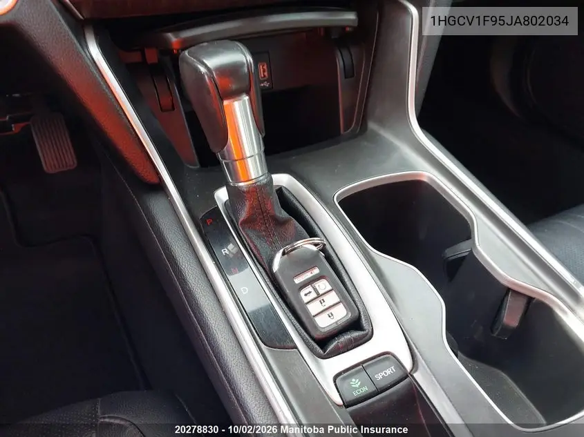 2018 HONDA ACCORD VIN 1HGCV1F95JA802034 — фото 11