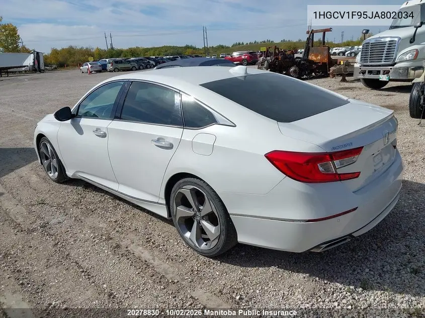 2018 HONDA ACCORD VIN 1HGCV1F95JA802034 — фото 3