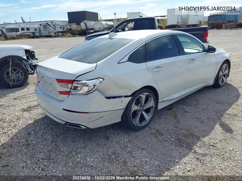 2018 HONDA ACCORD VIN 1HGCV1F95JA802034 — фото 4