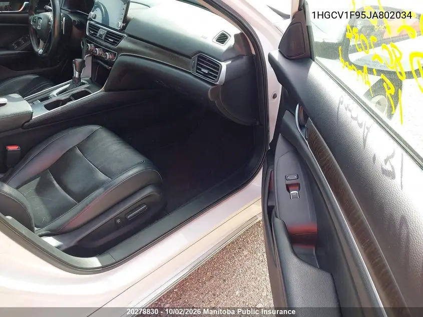 2018 HONDA ACCORD VIN 1HGCV1F95JA802034 — фото 5
