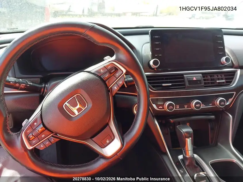 2018 HONDA ACCORD VIN 1HGCV1F95JA802034 — фото 7