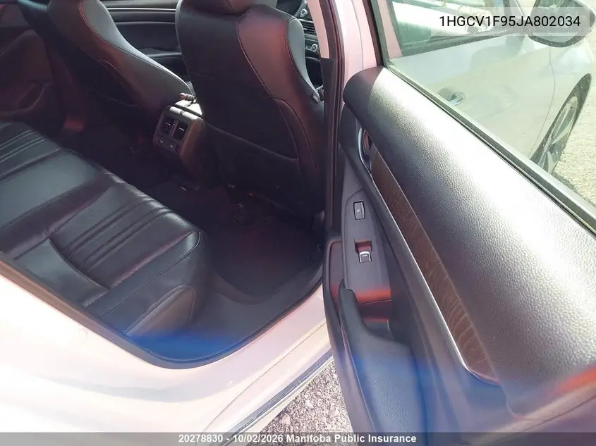 2018 HONDA ACCORD VIN 1HGCV1F95JA802034 — фото 8