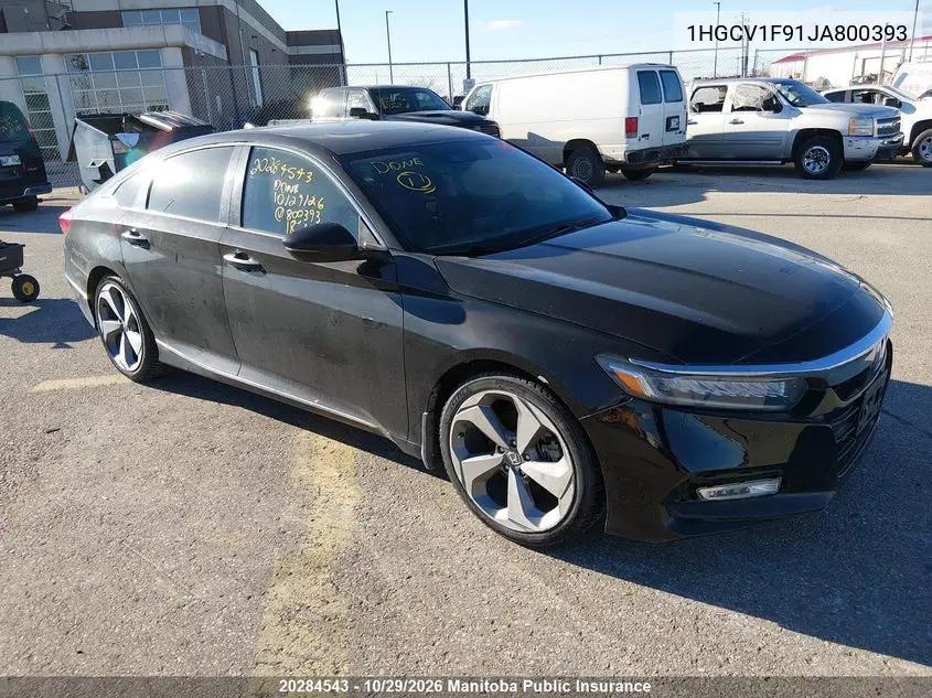 HONDA ACCORD 2018, VIN 1HGCV1F91JA800393