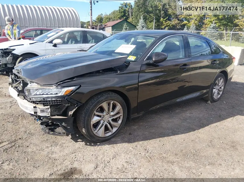 2018 HONDA ACCORD VIN 1HGCV1F14JA177474 — фото 2