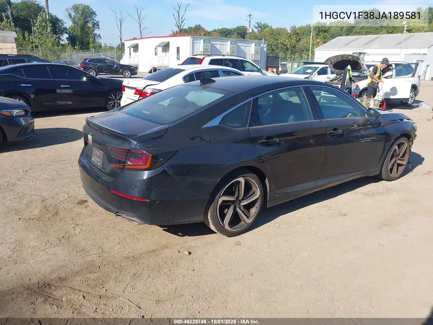 2018 HONDA ACCORD VIN 1HGCV1F38JA189581 — фото 4