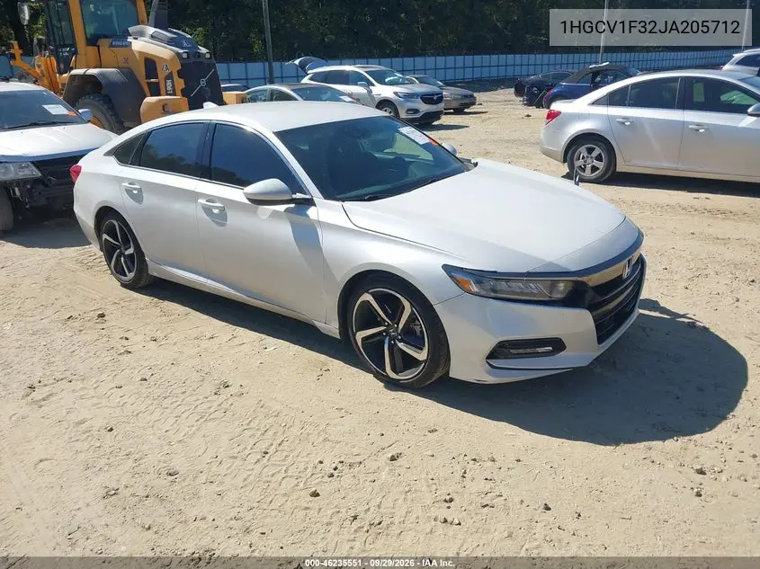 HONDA ACCORD 2018, VIN 1HGCV1F32JA205712
