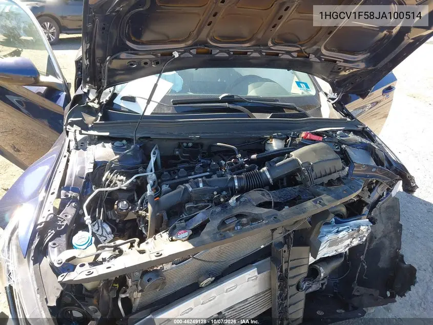 2018 HONDA ACCORD VIN 1HGCV1F58JA100514 — фото 2