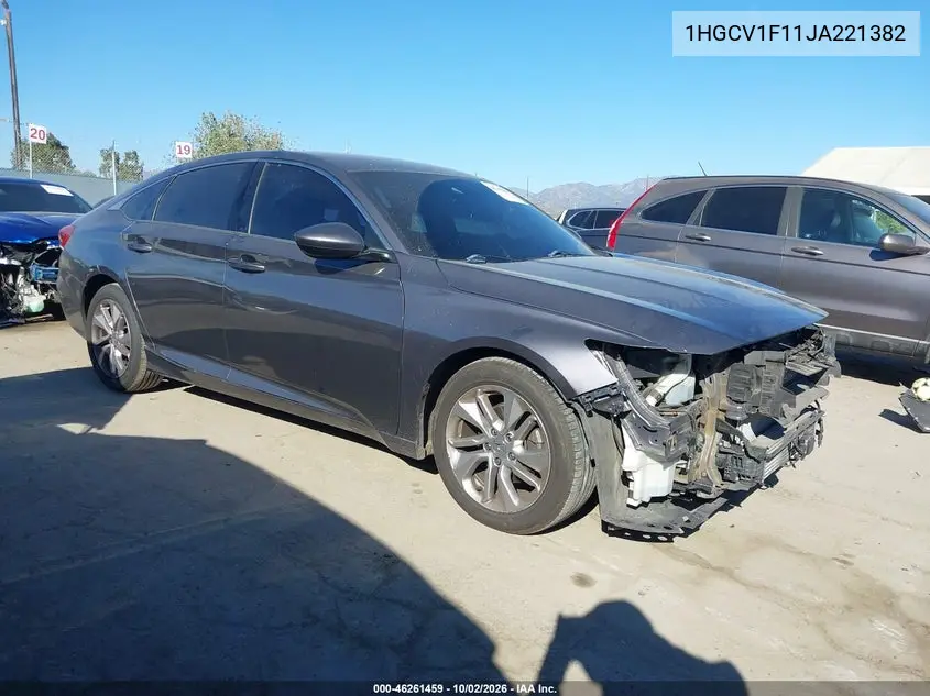 HONDA ACCORD 2018, VIN 1HGCV1F11JA221382